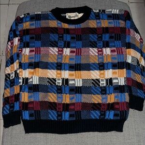 Vintage Bonjour International brand Patterned Sweater